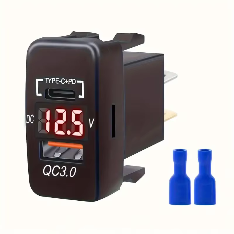 Prise de chargeur de voiture USB, Charge rapide 3.0 et PD, Port USB C, adaptateur de prise de couran