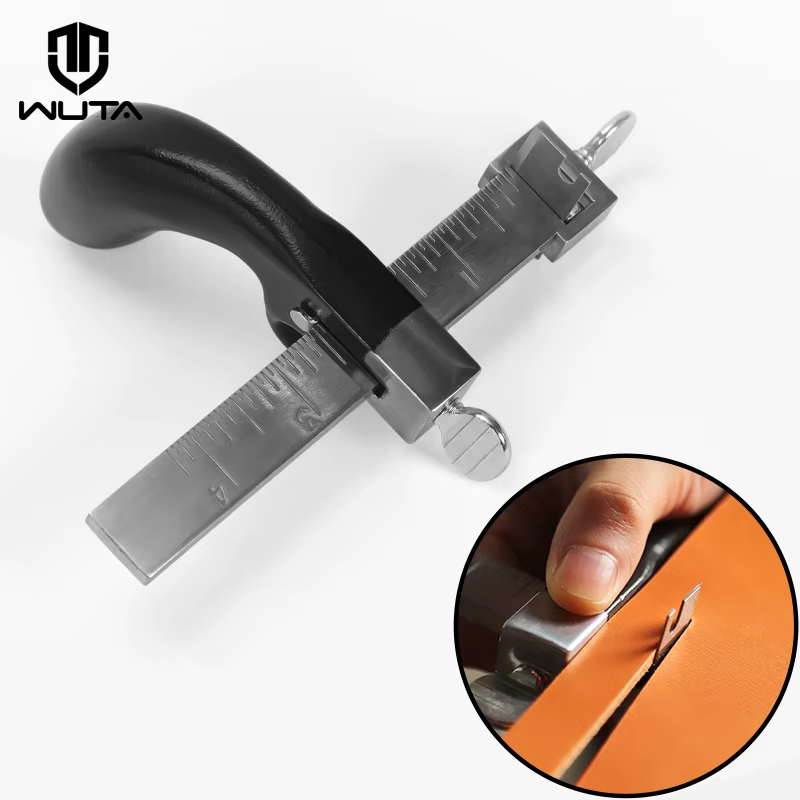 WUTA-Coupe-ceinture professionnel en cuir, outil de coupe à la main réglable avec 2 outils en cuir a