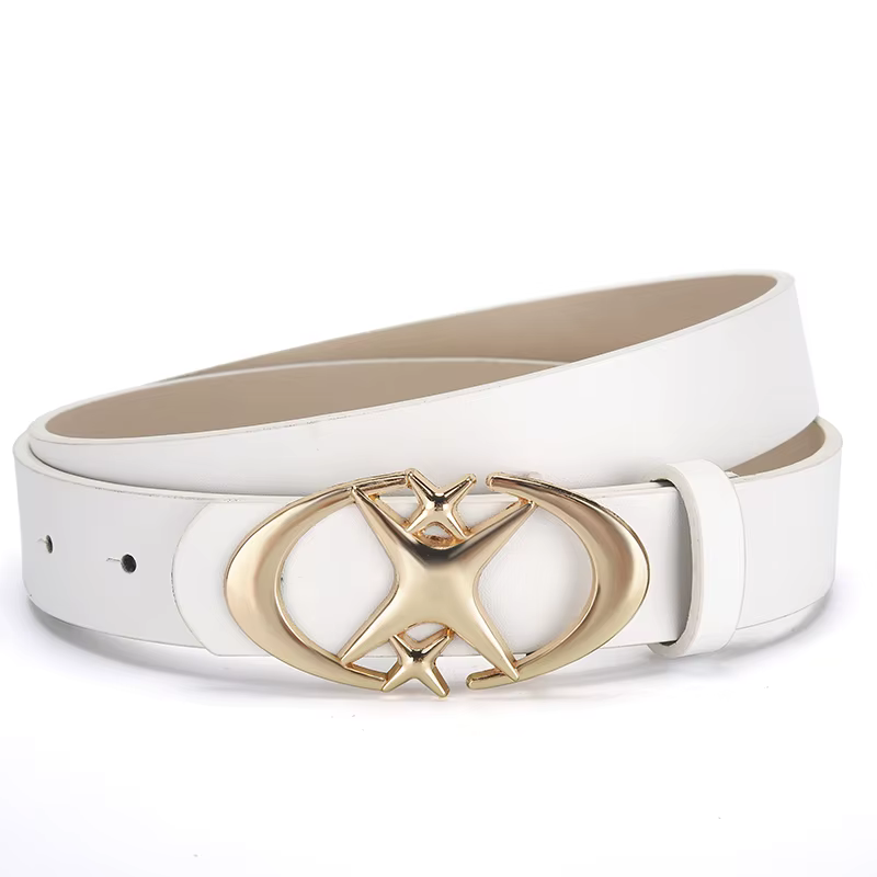 Ceinture Punk Star en Cuir PU pour Homme et Femme, Design Croisé, Métal, Vintage, Gothique, Y2K, Pan