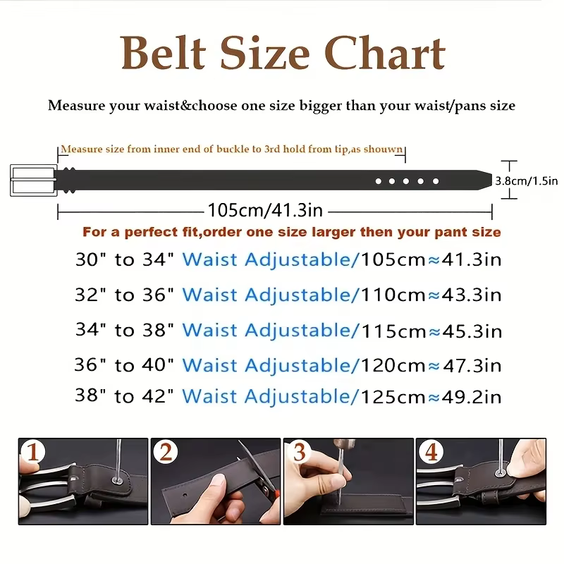 Ceinture en cuir véritable pour hommes et femmes, style occidental rétro, à la mode, avec boucle en 