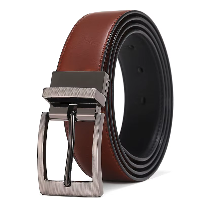 Hommes ceintures boucle réversible en cuir marque de luxe affaires mode ceintures pour hommes deux c