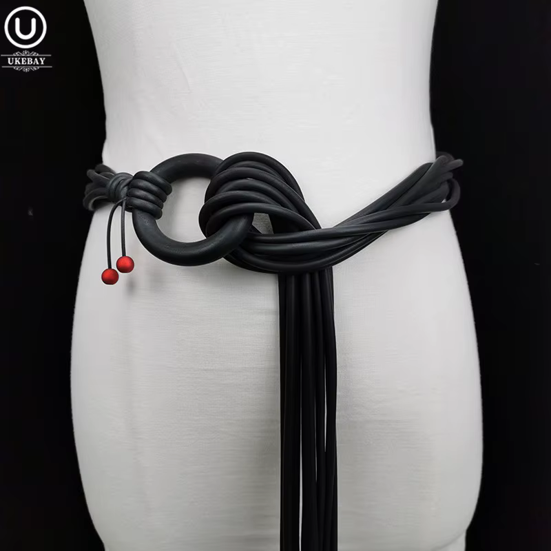 UEllBAY-Ceinture en cuir faite à la main pour femme, ceinture de luxe, élasticité, accessoires en ca