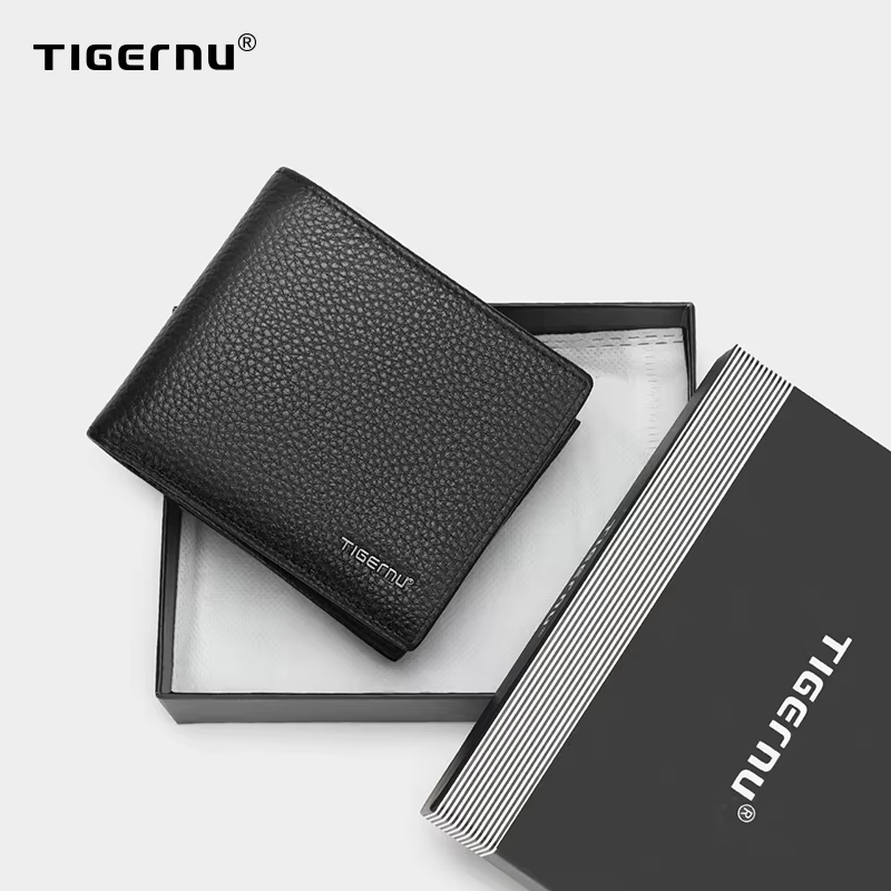Tig10eu-Portefeuille en cuir véritable pour homme, sac à main de créateur, porte-cartes, petit sac d