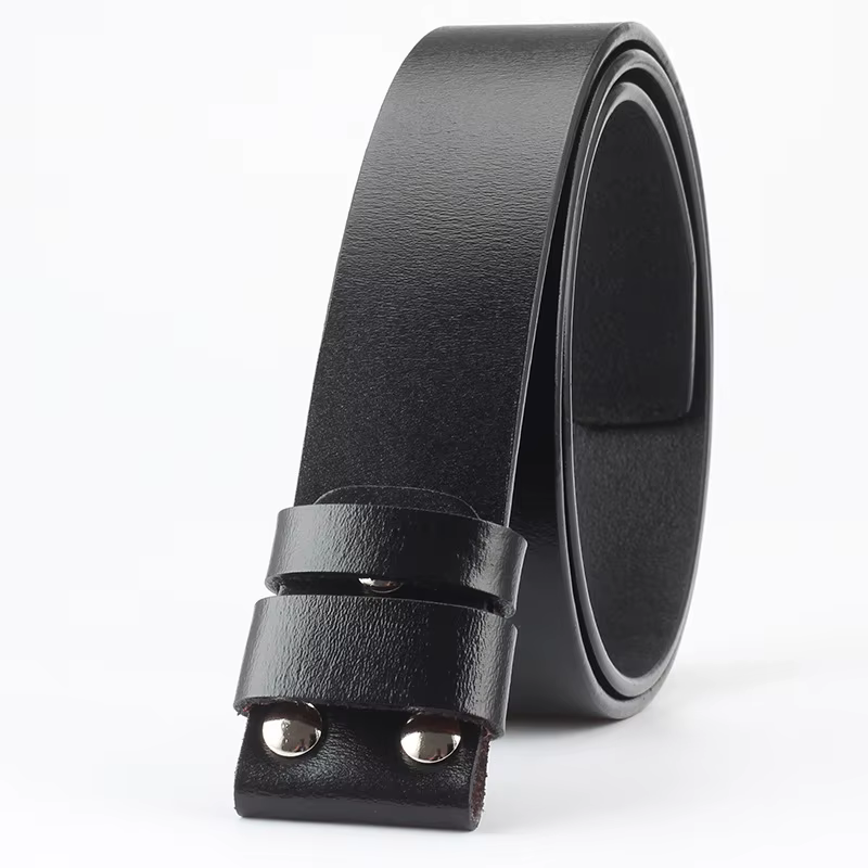 Ceinture en cuir de vache véritable pour homme sans boucle, accessoires de ceinture DIY, ceintures d