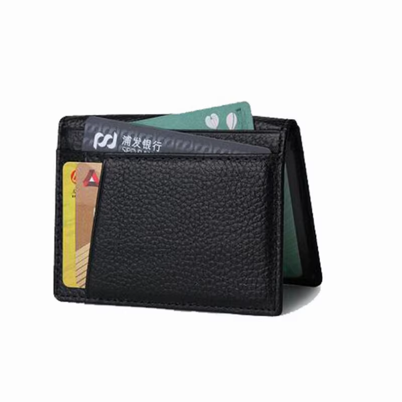 Portefeuille super fin et souple en cuir de mouton véritable, mini porte-cartes de crédit, porte-mon