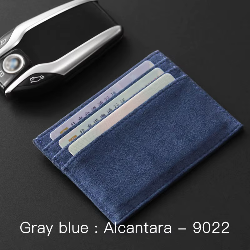 YMW ALCANTARA porte-carte femmes et homme tourner fourrure luxe en cuir artificiel mince carte Mini