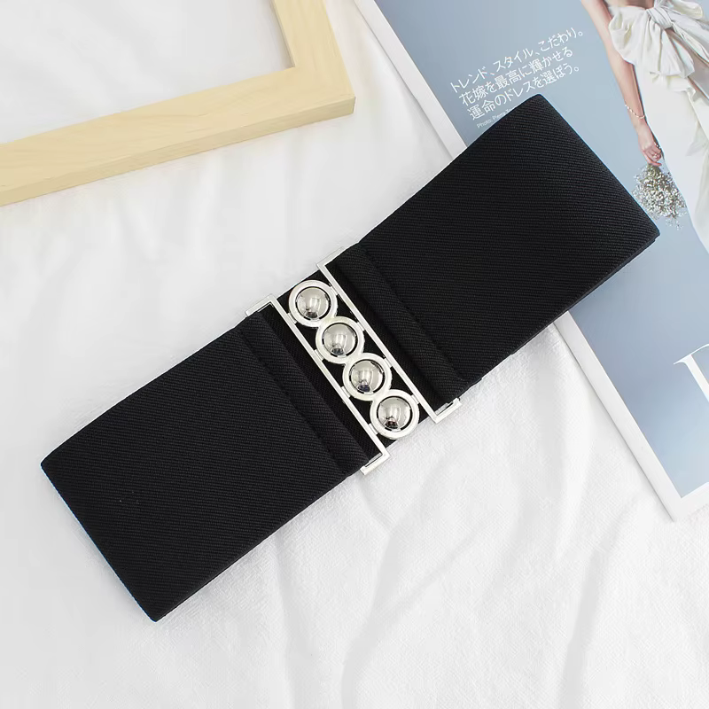 Ceinture large élastique pour femme, ceinture rétro tendance, décoration simple pour les jeunes, env