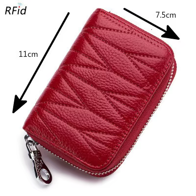 Portefeuille RFID en cuir véritable pour femme, sac à main de voyage pour femme, fermeture éclair, p