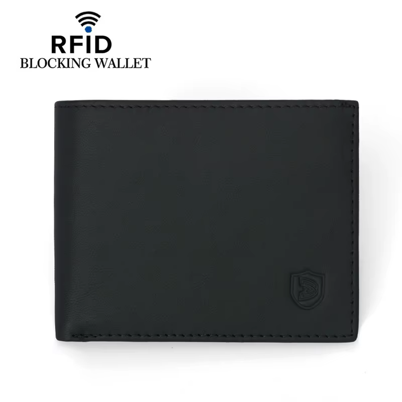 RFID-Portefeuille fin avec poche à monnaie pour homme, porte-cartes de crédit bancaire, sac à main e