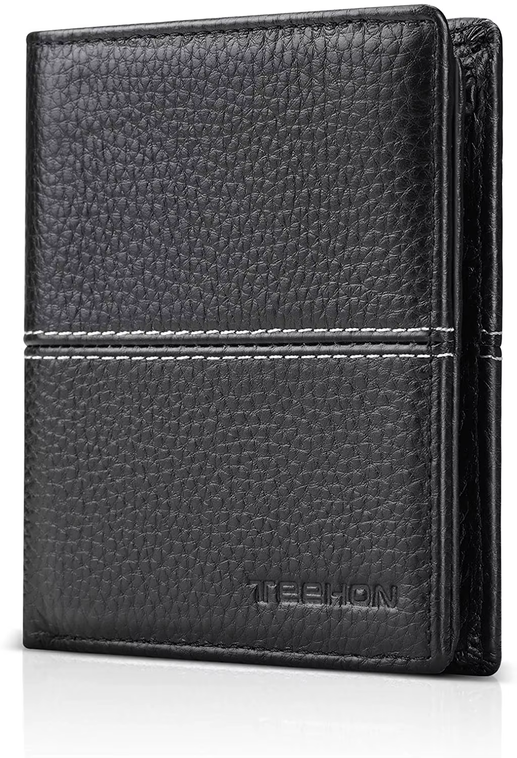 Portefeuille décontracté en cuir véritable souple pour hommes, porte-monnaie noir RFID, porte-cartes