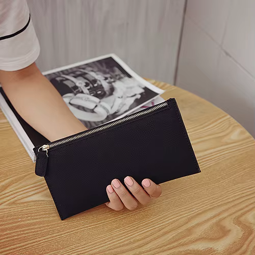 Porte-monnaie en cuir pour femmes, portefeuille Long, sacs d'argent, Style Simple, portefeuilles fin