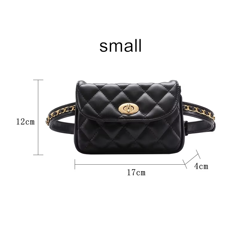 Mode femme taille ceinture sac en cuir PU chaîne en métal ceinture téléphone pochette Punk ceintures