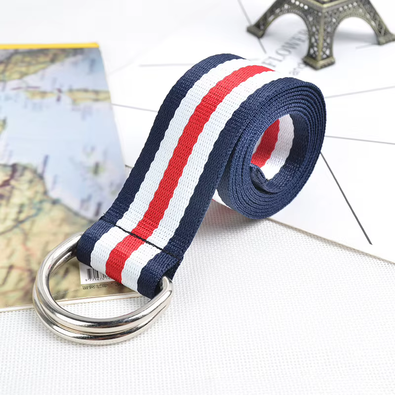 Ceinture à boucle en métal unisexe pour hommes et femmes, toile de coton, de haute qualité, de luxe,