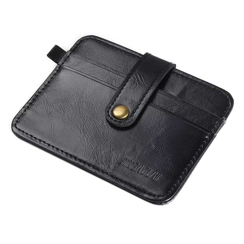 Portefeuille mince en cuir PU vintage pour hommes, petit sac d'argent, porte-cartes de crédit fin, m