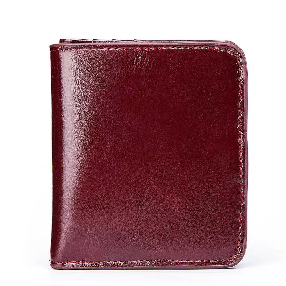 KAVIS – petit porte-cartes en cuir véritable pour homme, porte-monnaie masculin avec pince, pochette