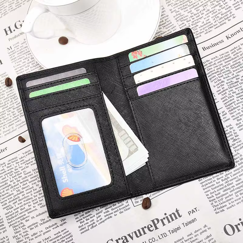 Saffiano – porte-cartes en cuir pour hommes, initiales personnalisées, étui pour cartes d'identité, 