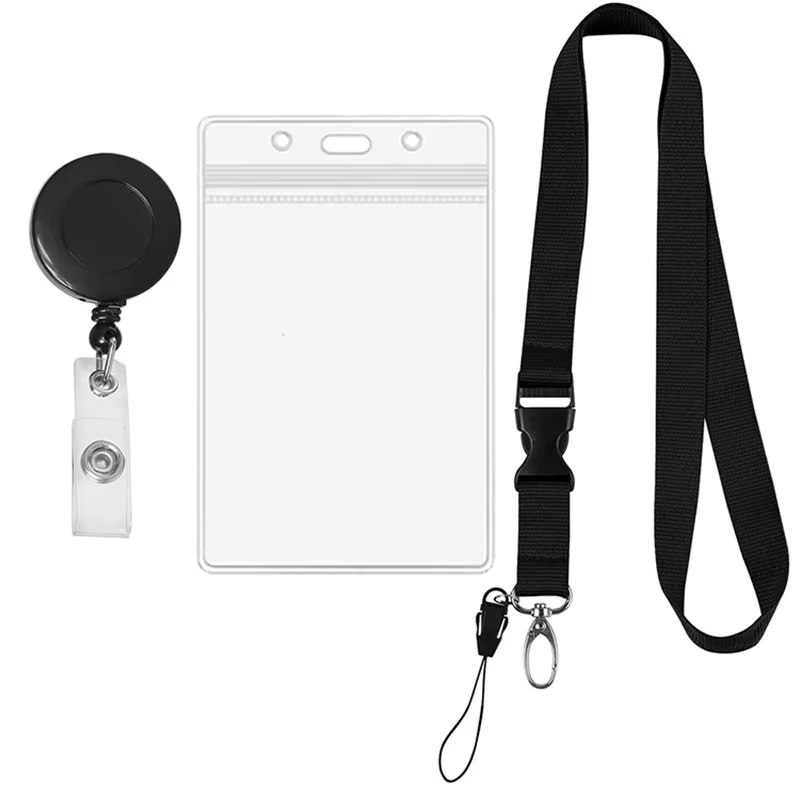 Porte-badge d'identification avec lanière rétractable, porte-badge nominatif, carte de crédit bancai