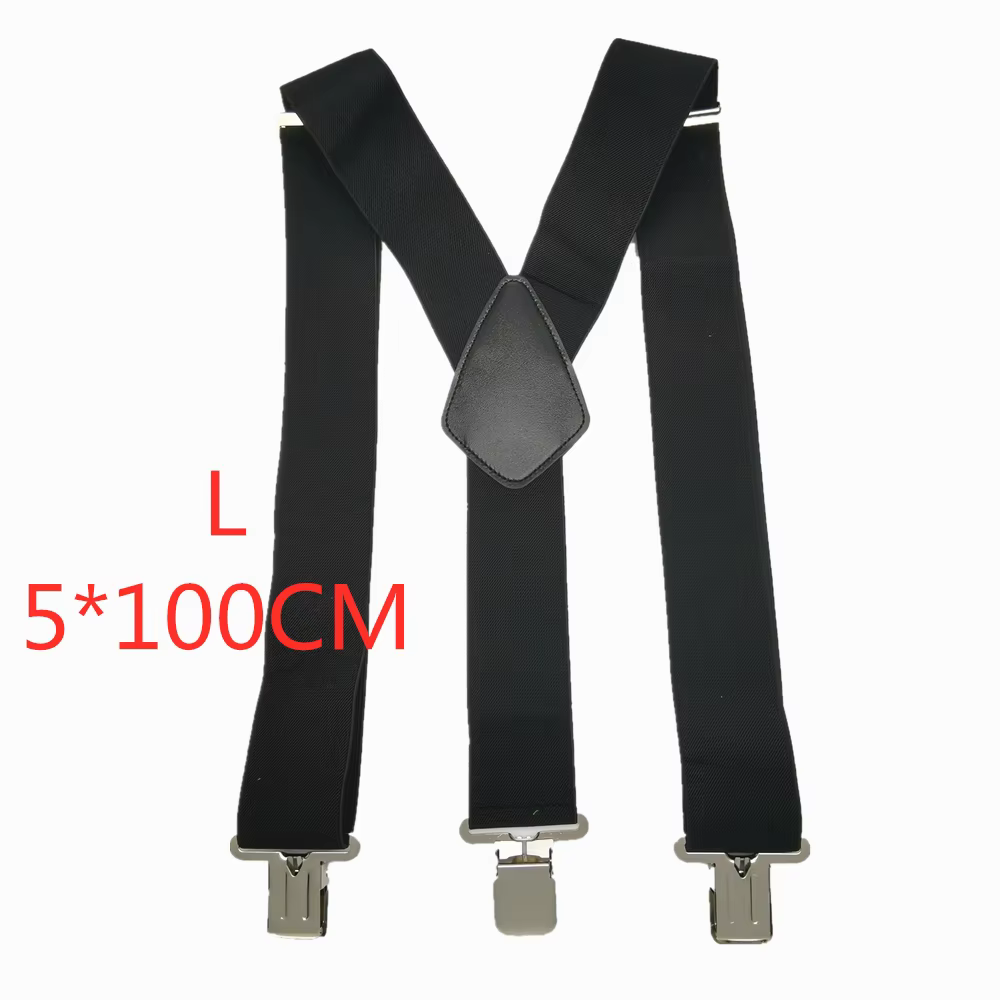 Grands Clips solides sur les bretelles pour hommes, unisexe, 50mm de large, 5 couleurs unies, ceintu