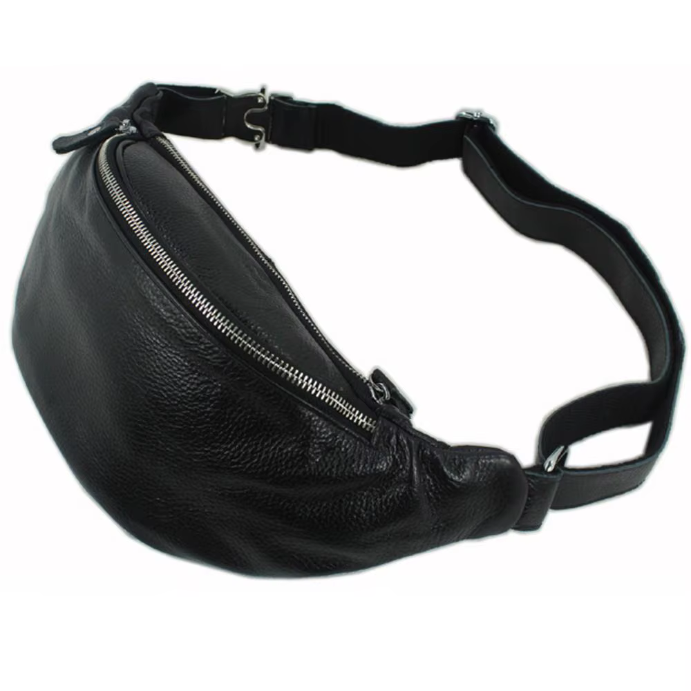 Sac de taille en cuir véritable pour hommes, sac banane de ceinture en cuir, sac banane de ceinture 