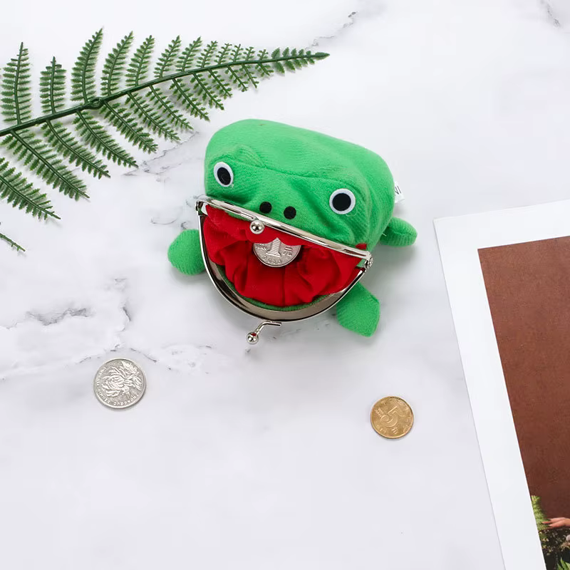 Anime grenouille portefeuille porte-monnaie drôle en peluche grenouille dessin animé Cosplay accesso