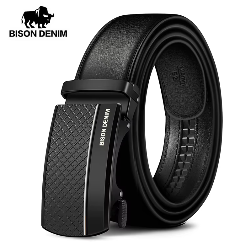 BISON DENIM en cuir véritable automatique hommes ceinture de luxe sangle ceinture pour hommes concep