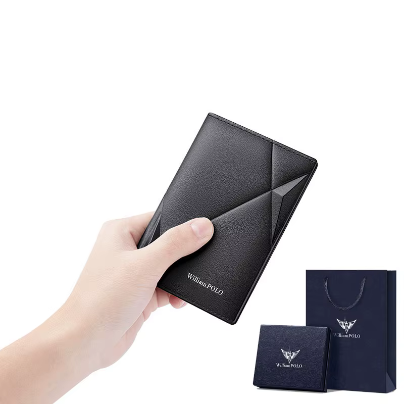 WILLIAMPOLO – portefeuille en cuir véritable pour hommes, porte-cartes, en véritable peau de vache, 