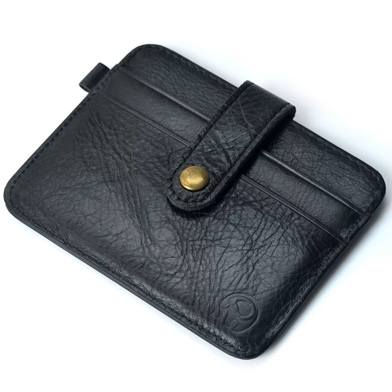 Hommes en cuir véritable mince portefeuille mâle petit sac à main Mini sac d'argent Walet mince Port