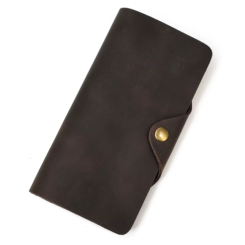 Luufan-Portefeuille long en cuir véritable vintage pour hommes et femmes, blocage RFID, porte-cartes