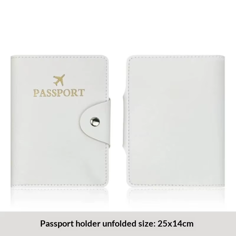 Housse de passeport en cuir PU avec fermeture à pression, portefeuille de voyage multicolore pour fe