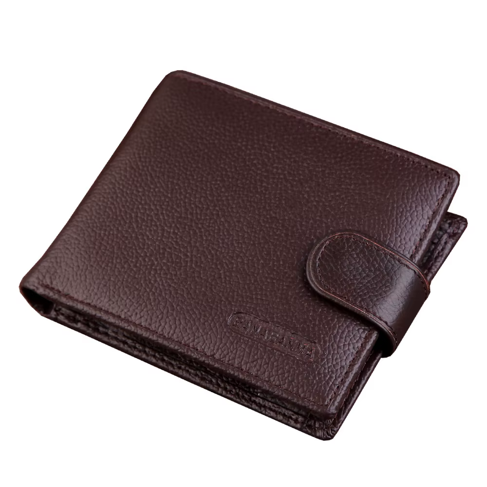 Portefeuille homme en cuir véritable portefeuille court moraillon carteira masculina sac à main 2024