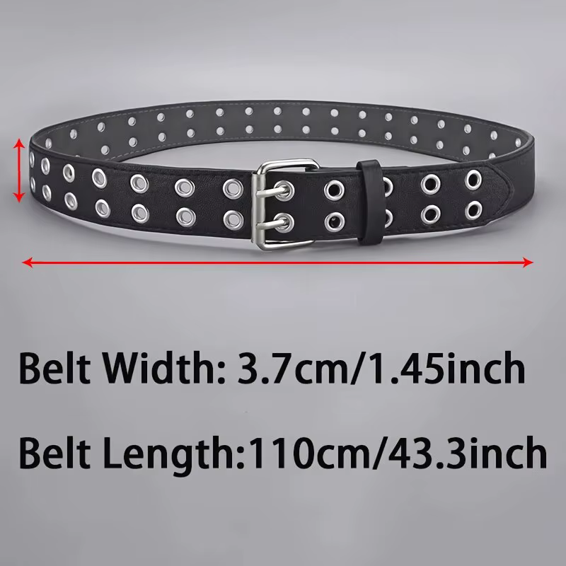 Ceinture tendance Simple à Double trou pour hommes et femmes, 1 pièce, Style Punk Hip Hop Rock, sous