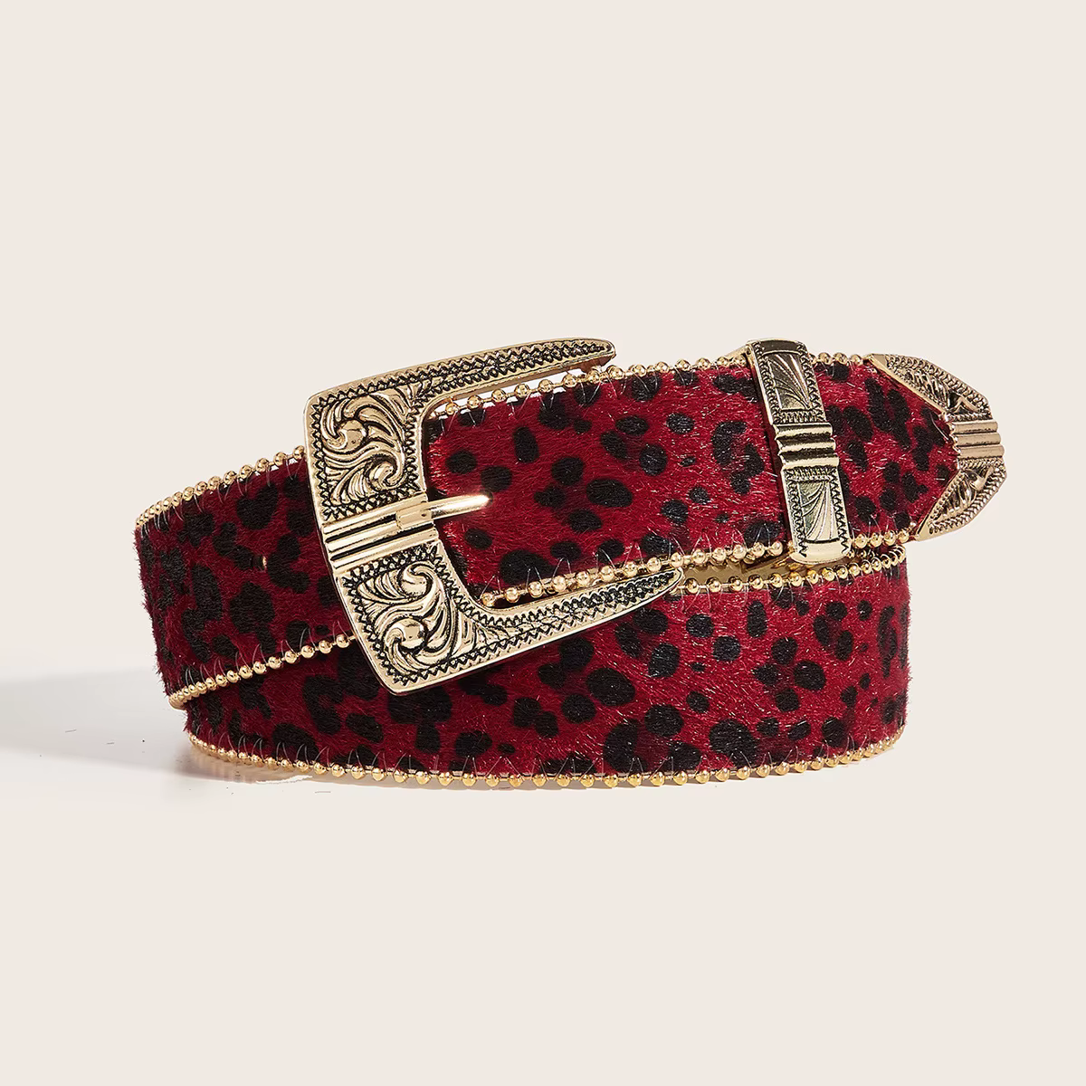 Ceinture pour femme à imprimé léopard rétro américain, style Instagram, tendance, style coréen, haut