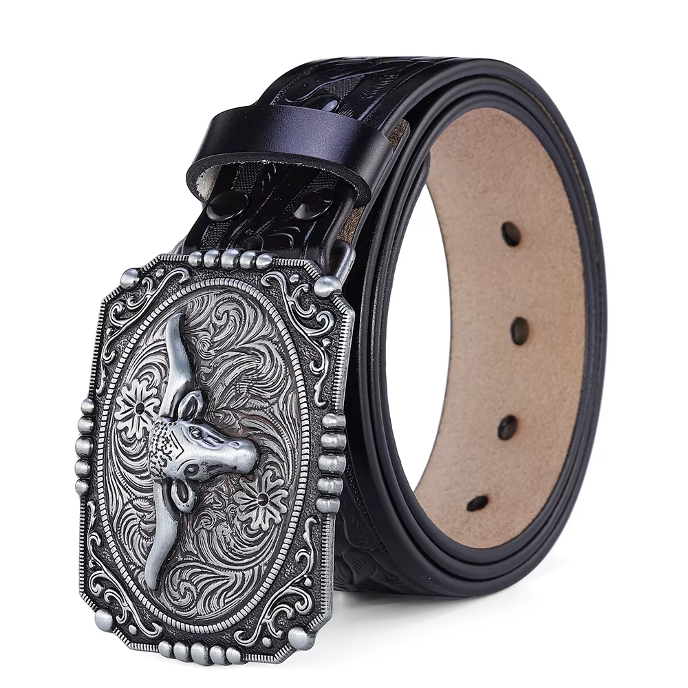 Ceinture occidentale hommes ceintures en cuir véritable pour hommes femmes Cowboy Cowgirl grandes le