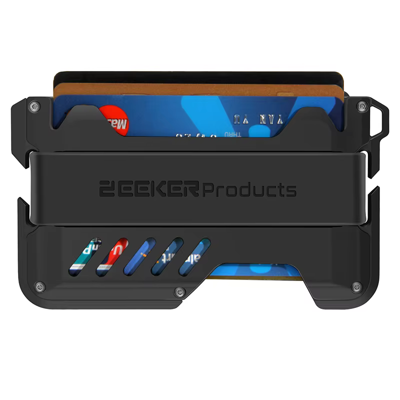 Zeeker portefeuille minimaliste pour hommes RFID blindé clip métallique ultra-mince portefeuille cré