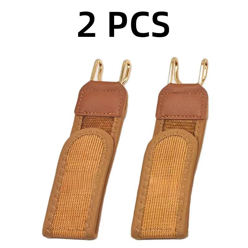 Ceinture élastique réglable à velcro pour hommes, 2 pièces, crochet pratique avec boucle de taille,