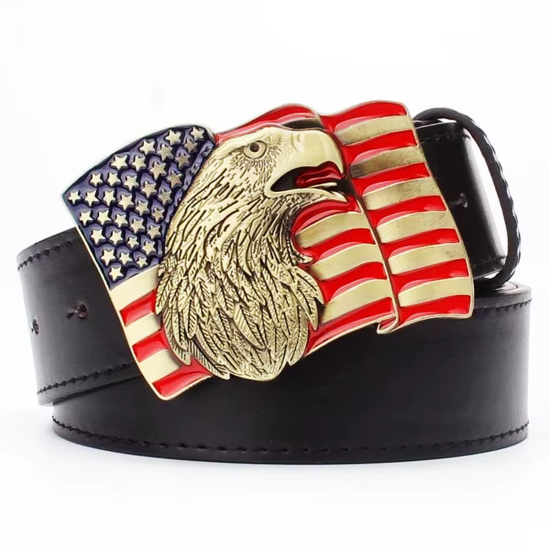 Ceinture à motif d'aigle américain pour hommes et femmes, ceinture de mode indienne
