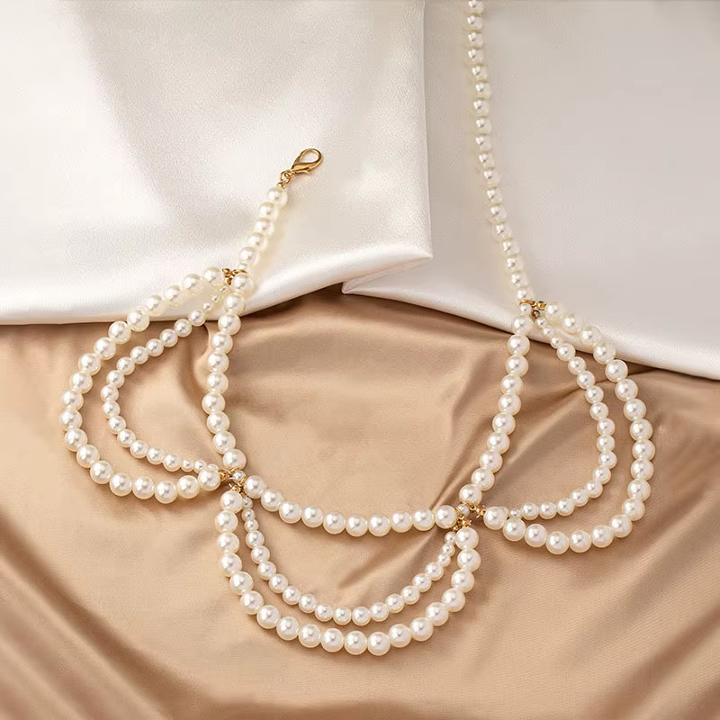 Bijoux de ceinture polyvalents et élégants, faits à la main, Imitation de perles, chaîne de taille p