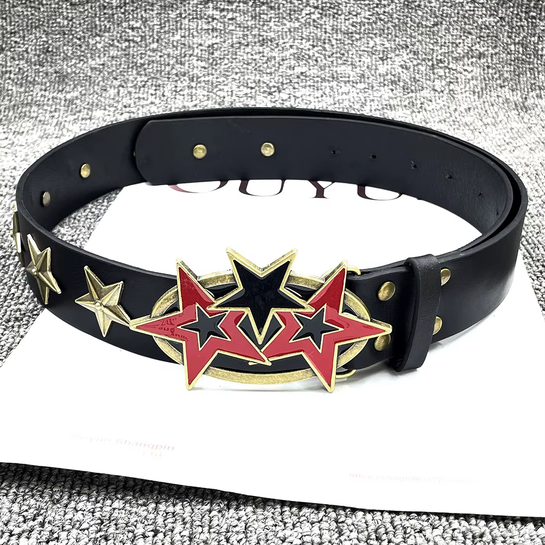 Ceinture à boucle étoile rétro Y2K Hip Hop tendance, accessoire élégant pour jeans, ceinture unisexe