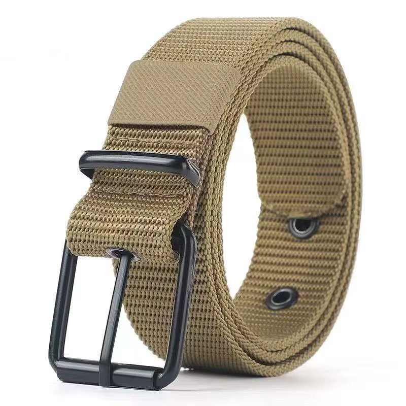 Ceinture en toile poreuse pour homme, ceinture en cuir à boucle ardillon, ceinture de sport d'extéri