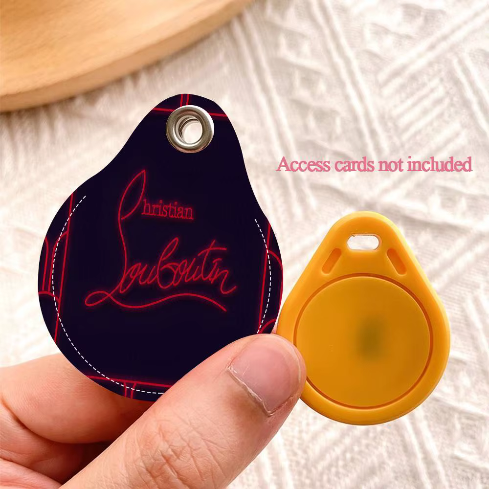 Porte-clés de luxe en cuir avec logo Christian Louboutin, porte-carte de proximité Community Water D