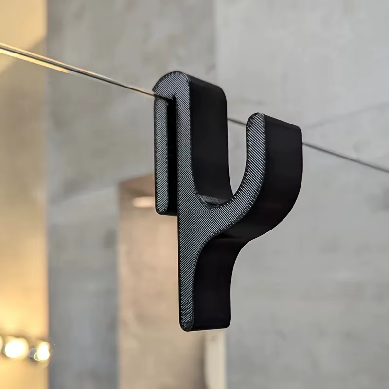 Crochet porte-serviettes 3D pour portes de douche en verre de 8 mm, patère de salle de bain pour vêt
