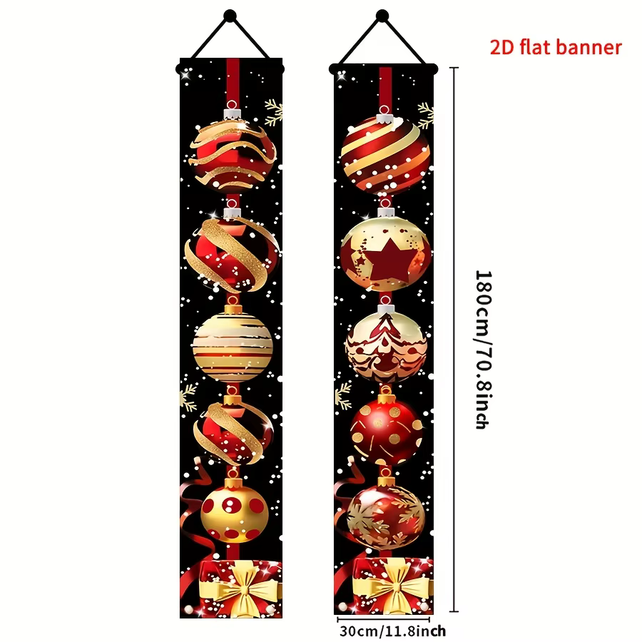 Décorations de Noël 2D - Panneau de porte joyeux Noël pour la disposition de la scène de Noël, décor
