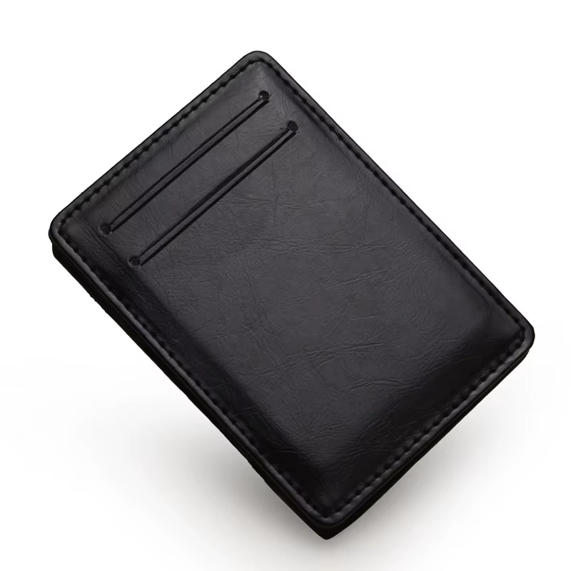 Portefeuille magique Vertical pour hommes, petit ruban élastique en cuir, porte-monnaie, Mini porte-