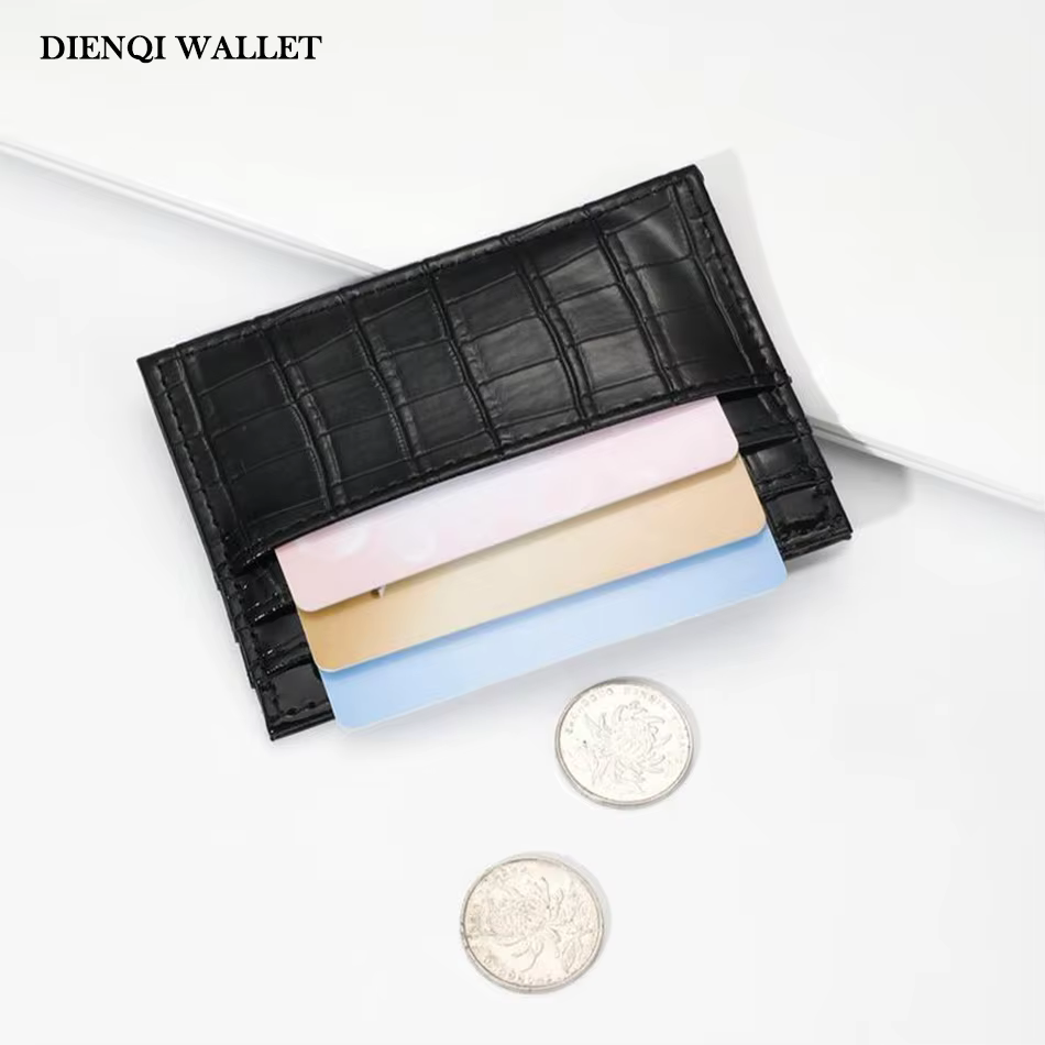 Portefeuille Simple à motif Crocodile pour femmes, portefeuille mince décontracté, porte-cartes mini
