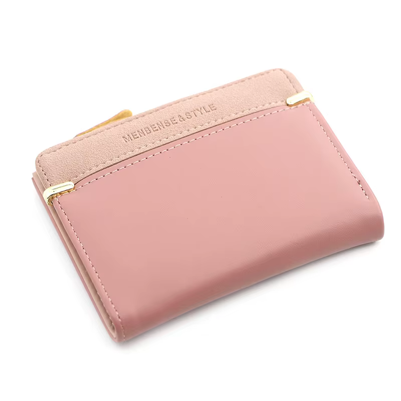 Portefeuille femme court rose porte-monnaie mode portefeuilles pour femme porte-carte petites dames