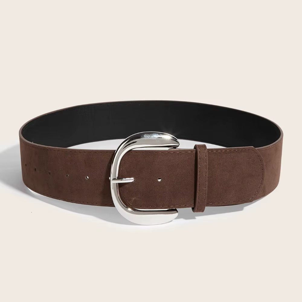 Maillard Styles daim cuir large ceinture à la mode décontracté boucle ardillon ceinture de luxe Desi