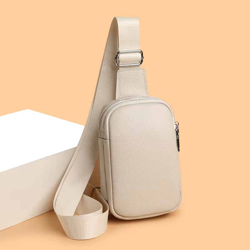 Sac à bandoulière de luxe en cuir véritable pour hommes, sacoche de poitrine à la mode, sacs de voya