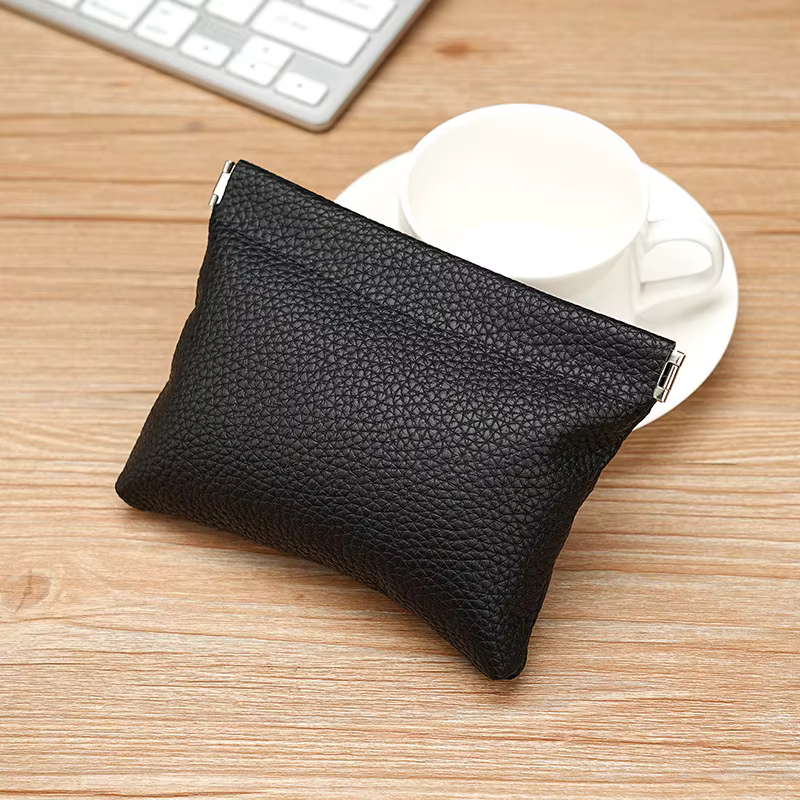 Mini portefeuille monogramme pour femme avec ouverture et fermeture en shnel, poche à monnaie lourde