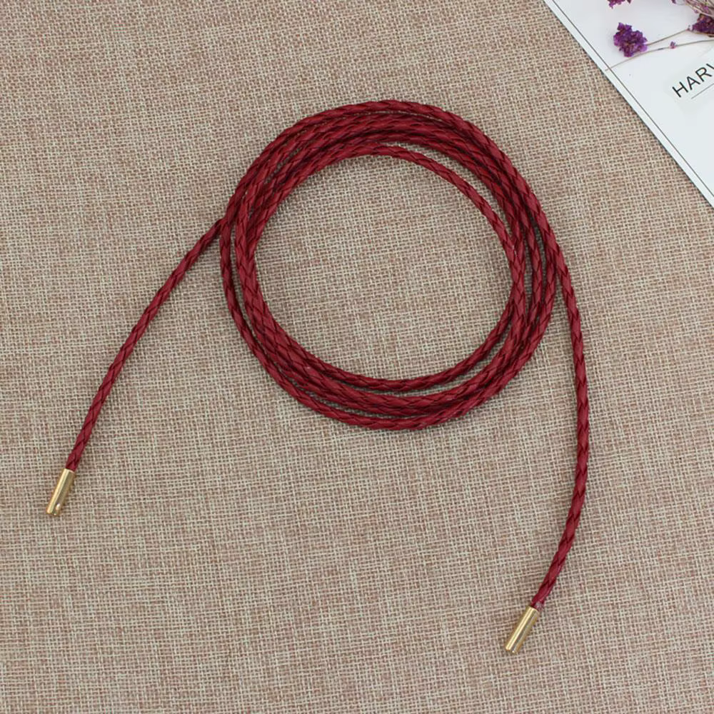 Ceinture en corde à nœud fin pour femmes, cordon rond en cuir, corde de taille nouée décorative, jup