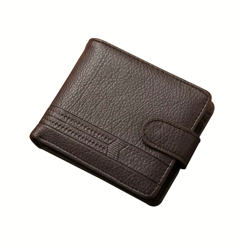 Portefeuille personnalisé pour homme - Portefeuille à boucle en cuir PU, porte-monnaie, porte-cartes